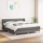 Boxspring Met Matras Stof Donkergrijs 180 x 200 cm Getuft ontwerp