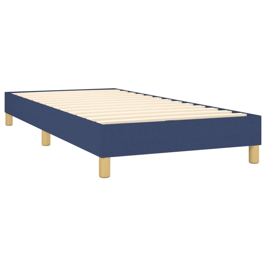 Boxspring Met Matras Stof Blauw 80 x 200 cm Knopen