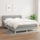 Boxspring Met Matras Stof Lichtgrijs 140 x 200 cm Knopen