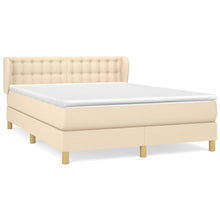 Boxspring Met Matras Stof Kleurig Crème 140 x 200 cm Knopen
