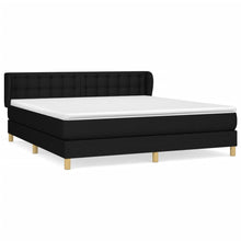Boxspring Met Matras Stof Zwart 160 x 200 cm Knopen