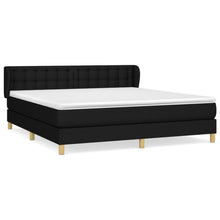 Boxspring Met Matras Stof Zwart 180 x 200 cm Knopen