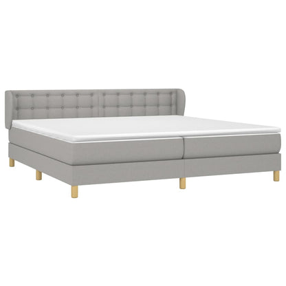 Boxspring Met Matras Stof Lichtgrijs 200 x 200 cm Knopen