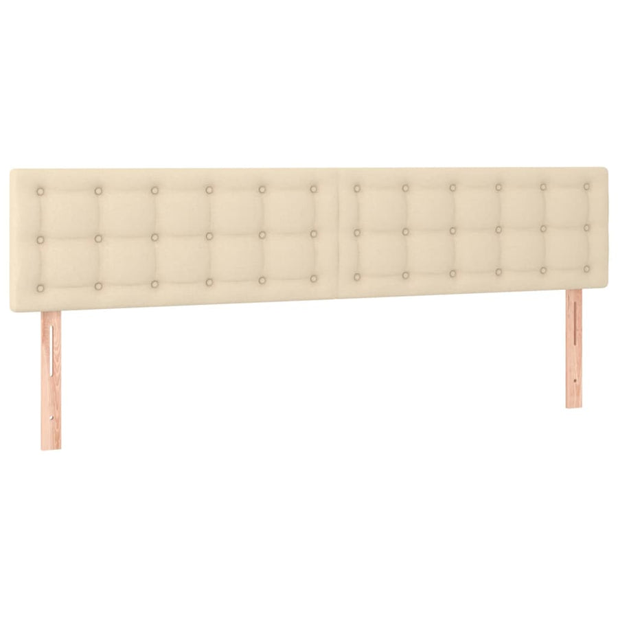 Boxspring met matras stof crèmekleurig 200x200 cm 200 x 200 cm Crème