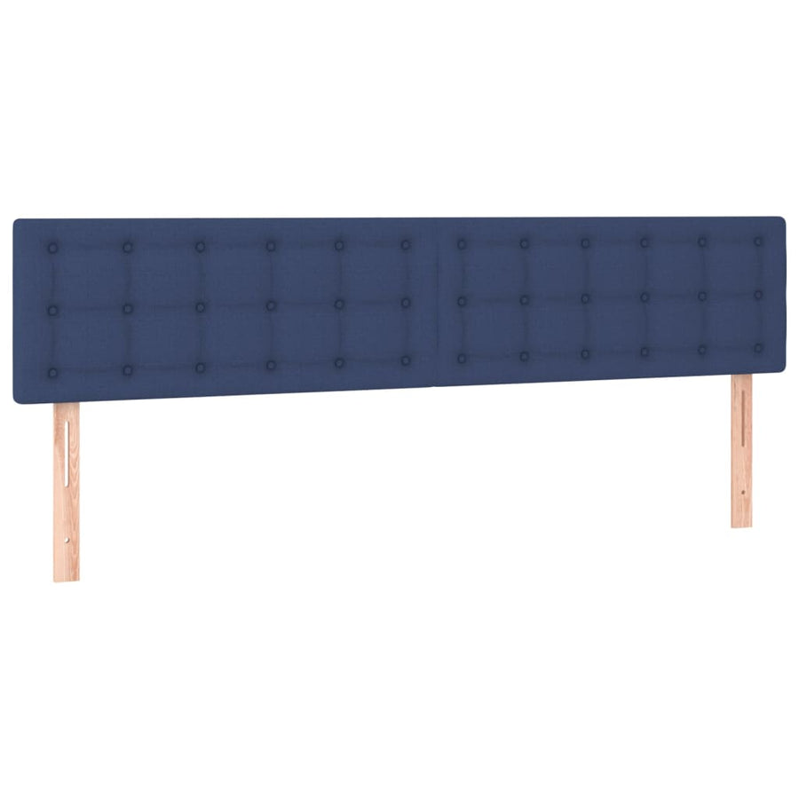 Boxspring Met Matras Stof Blauw 200 x 200 cm Knopen