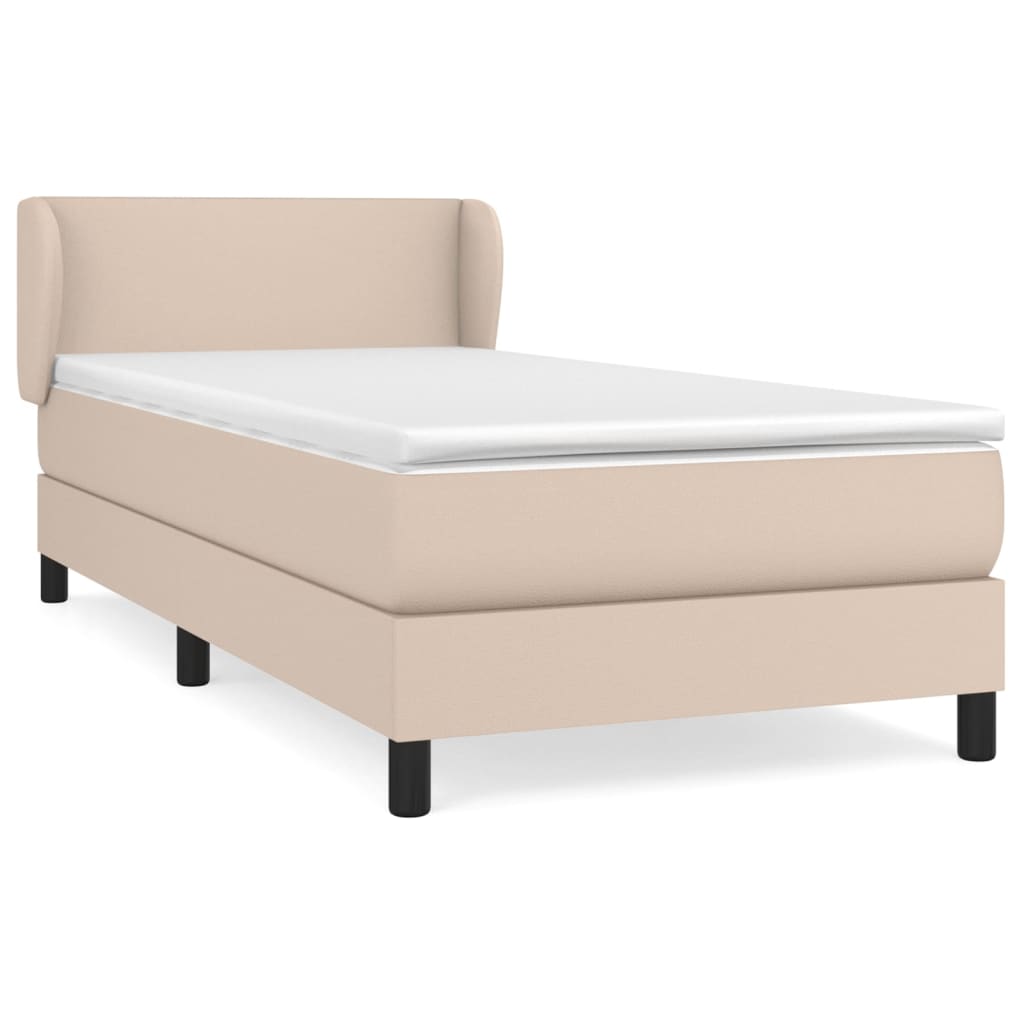 Boxspring met matras kunstleer cappuccinokleurig 80x200 cm 80 x 200 cm Cappuccino