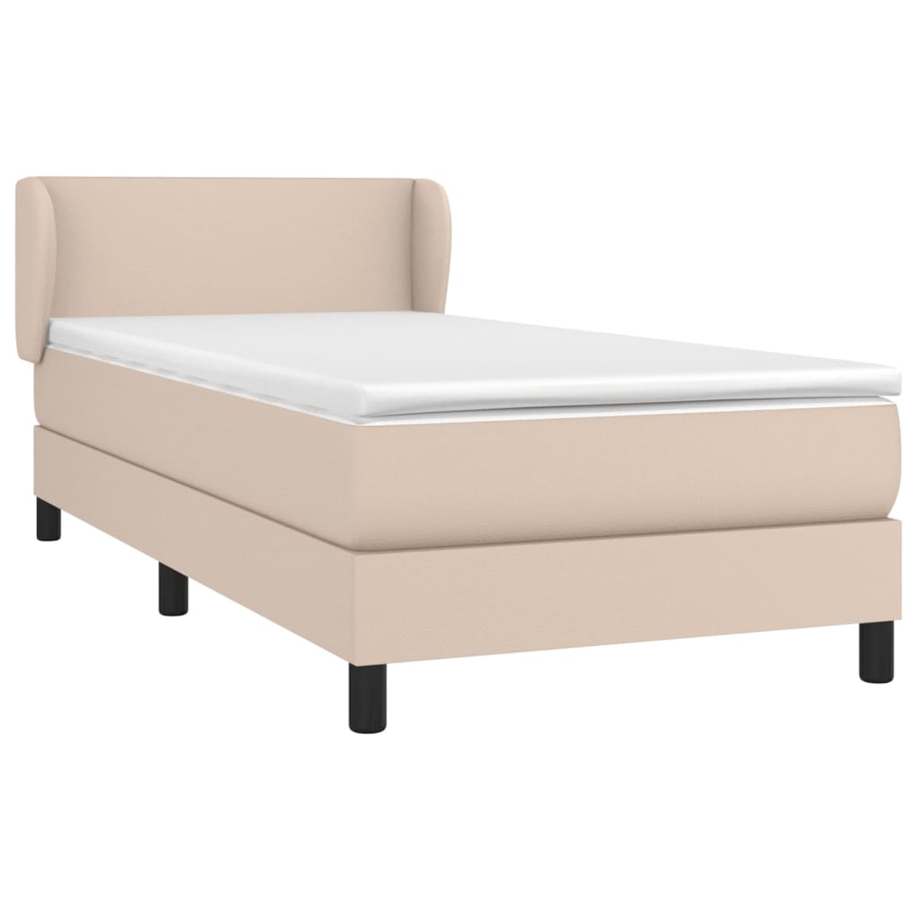 Boxspring met matras kunstleer cappuccinokleurig 80x200 cm 80 x 200 cm Cappuccino