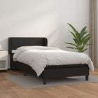 Boxspring Met Matras Kunstleer Zwart 90 x 190 cm Effen ontwerp