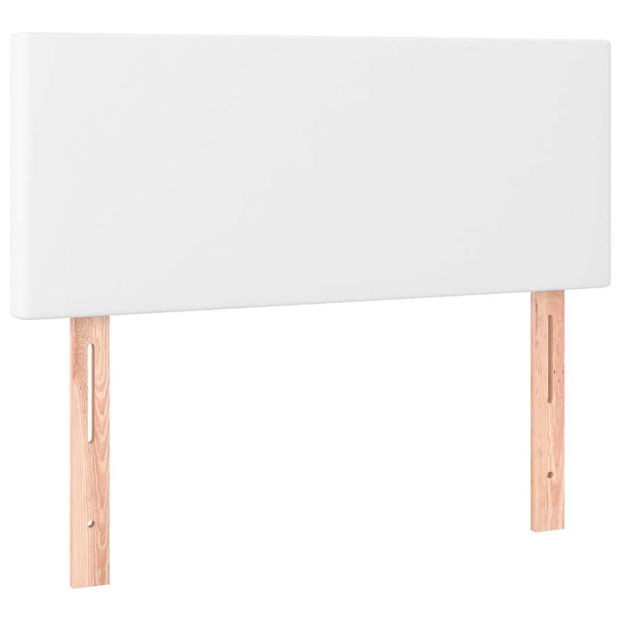 Boxspring Met Matras Kunstleer Wit 90 x 190 cm Effen ontwerp
