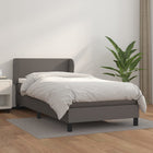 Boxspring Met Matras Kunstleer Grijs 90 x 190 cm Effen ontwerp