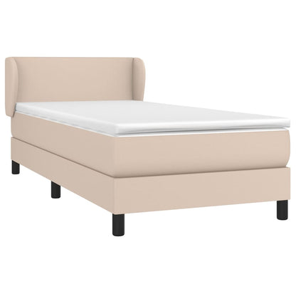 Boxspring met matras kunstleer cappuccinokleurig 90x200 cm 90 x 200 cm Cappuccino