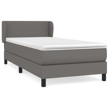 Boxspring Met Matras Kunstleer Grijs 100 x 200 cm Effen ontwerp