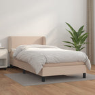 Boxspring Met Matras Kunstleer Kleurig Cappuccino 100 x 200 cm Effen ontwerp