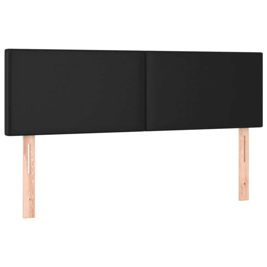 Boxspring Met Matras Kunstleer Zwart 140 x 190 cm Effen ontwerp