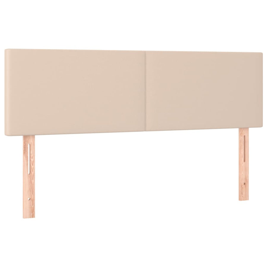 Boxspring met matras kunstleer cappuccinokleurig 140x190 cm 140 x 190 cm Effen ontwerp