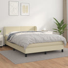 Box Spring Bed with Faux Leather Mattress, Colored, 140 x 200 cm