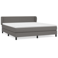 Boxspring Met Matras Kunstleer Grijs 180 x 200 cm Effen ontwerp