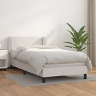 Boxspring Met Matras Kunstleer Wit 90 x 190 cm Effen met spijkers