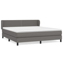 Boxspring Met Matras Kunstleer Grijs 180 x 200 cm Effen met spijkers