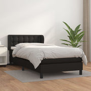 Boxspring met matras 90x190 cm zwart kunstleer