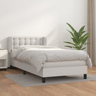 Boxspring Met Matras Kunstleer Wit 100 x 200 cm Knopen