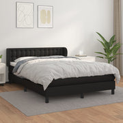 Boxspring met matras 140x190 cm kunstleer zwart