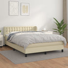 Boxspring met matras 140x190 cm crème kunstleer