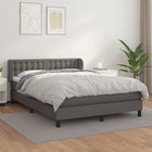 Boxspring met matras 140x190 cm grijs kunstleer