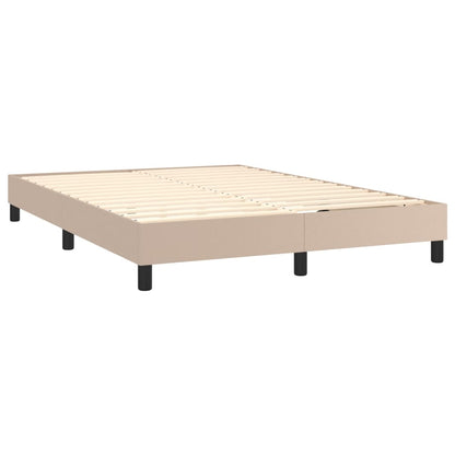 Boxspring Met Matras Kunstleer Kleurig Cappuccino 140 x 190 cm Knopen