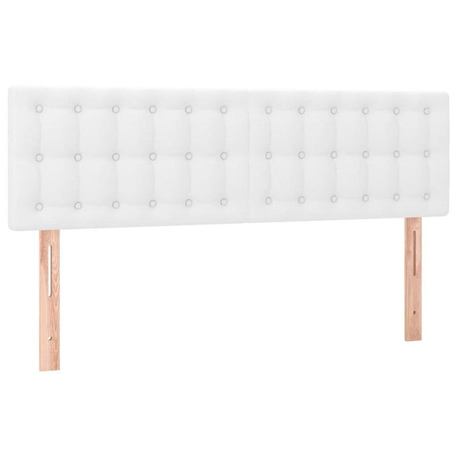 Boxspring Met Matras Kunstleer Wit 140 x 200 cm Knopen
