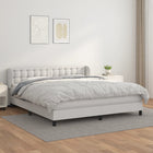 Boxspring Met Matras Kunstleer Wit 180 x 200 cm Knopen