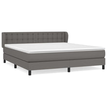 Boxspring Met Matras Kunstleer Grijs 180 x 200 cm Knopen