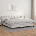 Boxspring met matras 200x200 cm wit kunstleer