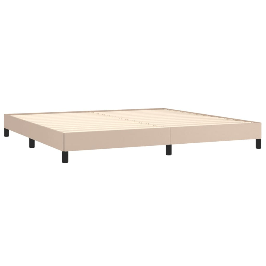 Boxspring met matras kunstleer cappuccinokleurig 200x200 cm