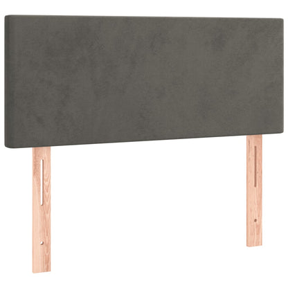 Boxspring Met Matras Fluweel Donkergrijs 90 x 190 cm Effen ontwerp