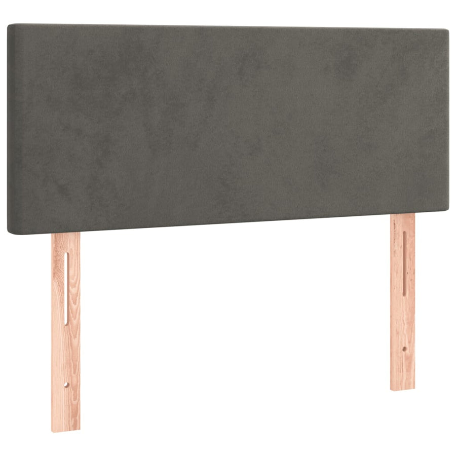 Boxspring Met Matras Fluweel Donkergrijs 90 x 190 cm Effen ontwerp