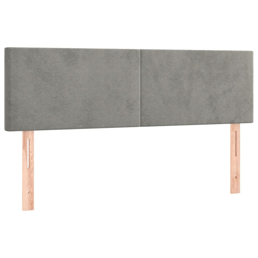 Boxspring Met Matras Fluweel Lichtgrijs 140 x 190 cm Effen ontwerp