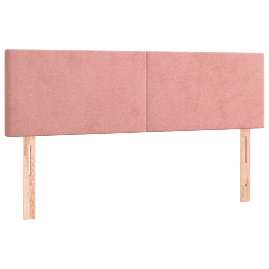 Boxspring Met Matras Fluweel Roze 140 x 190 cm Effen ontwerp