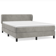Boxspring Met Matras Fluweel Lichtgrijs 140 x 200 cm Effen ontwerp