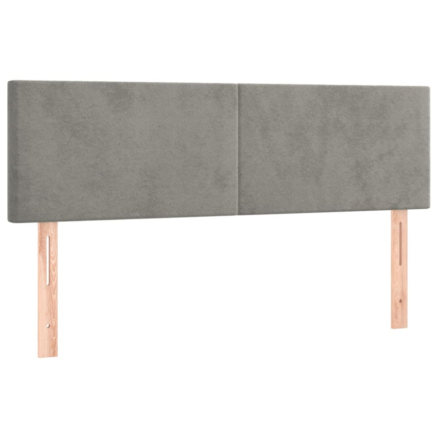 Boxspring Met Matras Fluweel Lichtgrijs 140 x 200 cm Effen ontwerp