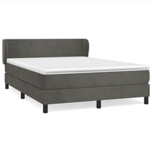 Boxspring Met Matras Fluweel Donkergrijs 140 x 200 cm Effen ontwerp