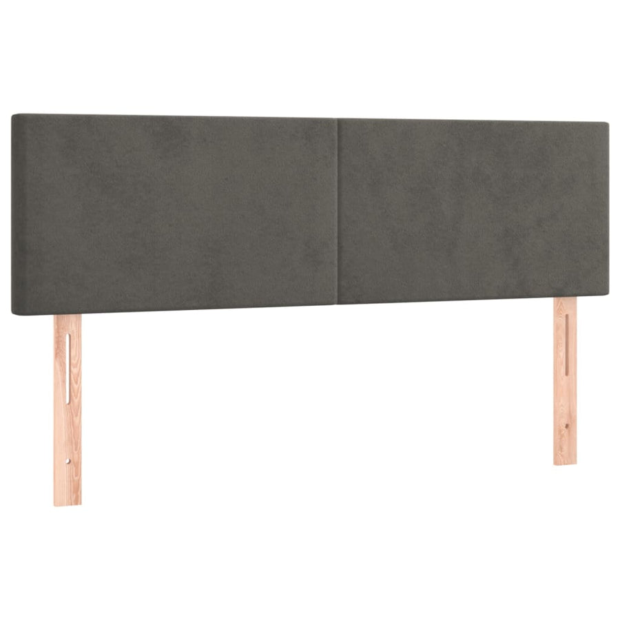 Boxspring Met Matras Fluweel Donkergrijs 140 x 200 cm Effen ontwerp