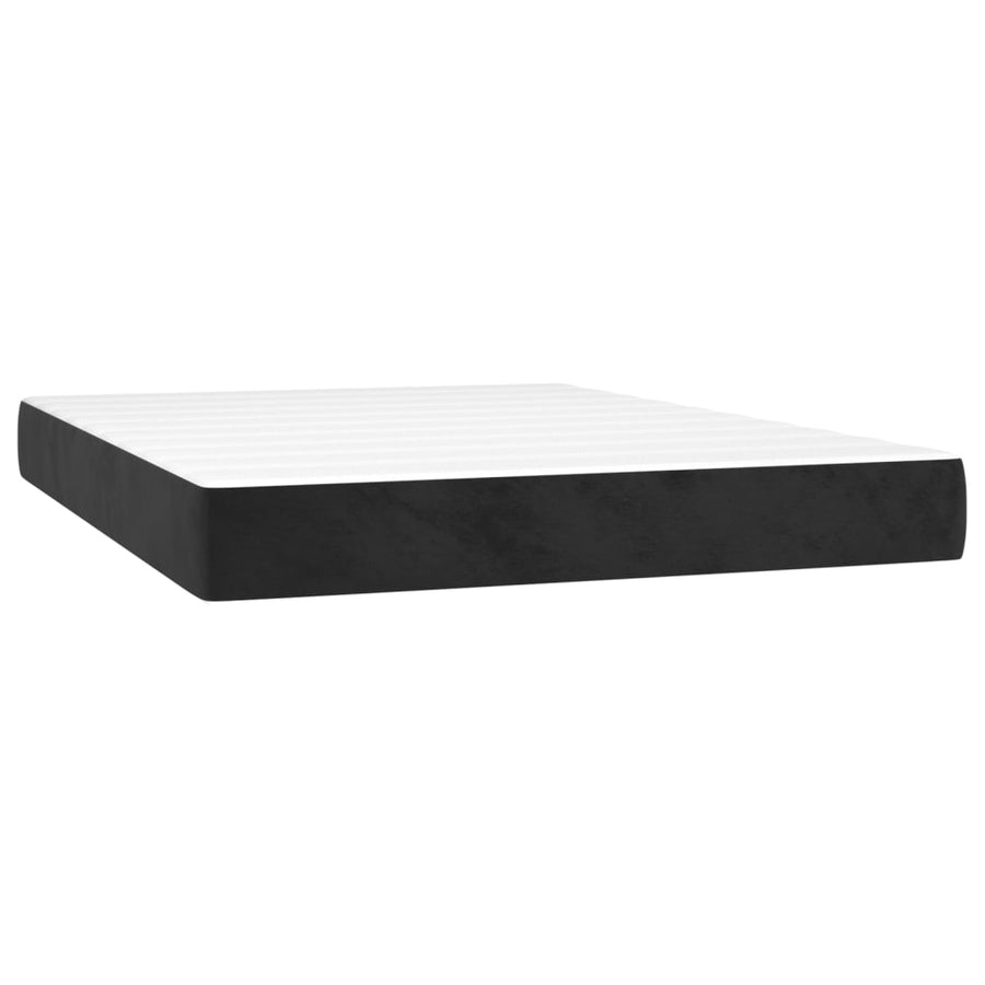 Boxspring met matras fluweel zwart 140x200 cm 140 x 200 cm Zwart
