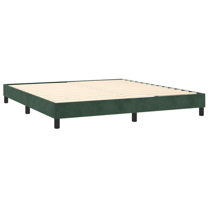 Boxspring Met Matras Fluweel 160 x 200 cm Donkergroen