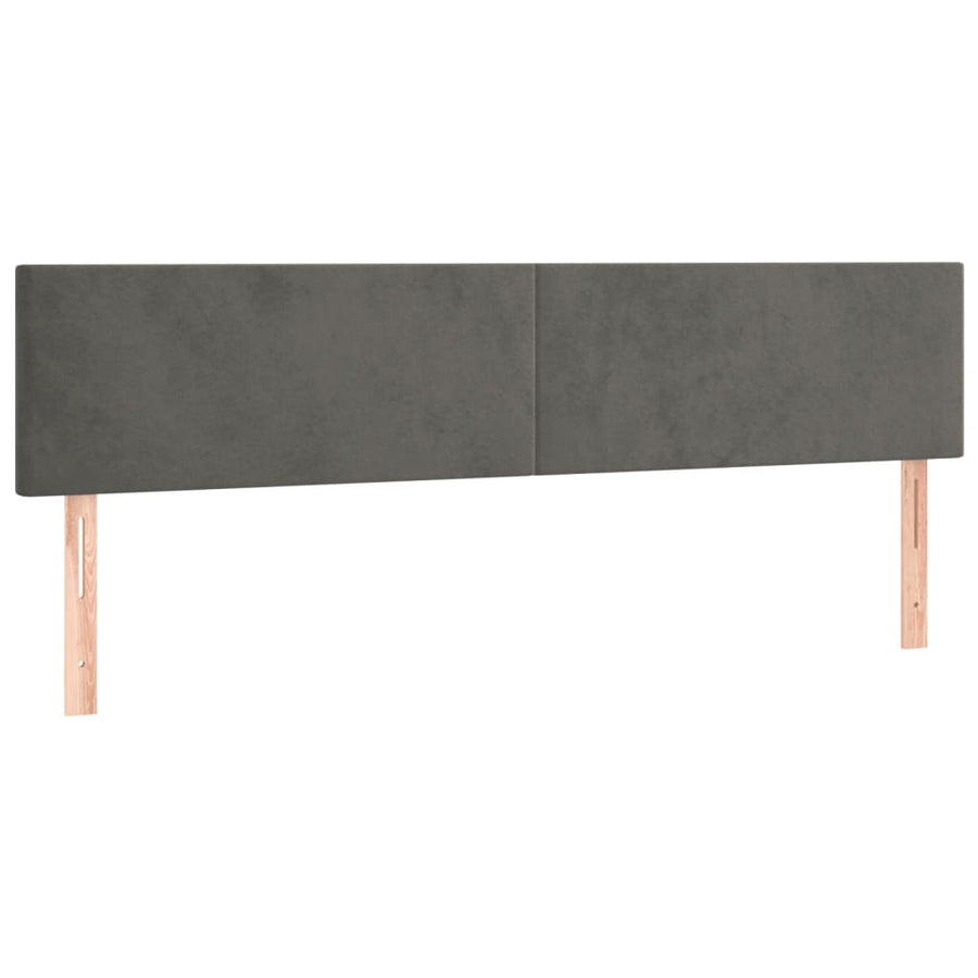Boxspring Met Matras Fluweel Donkergrijs 180 x 200 cm Effen ontwerp