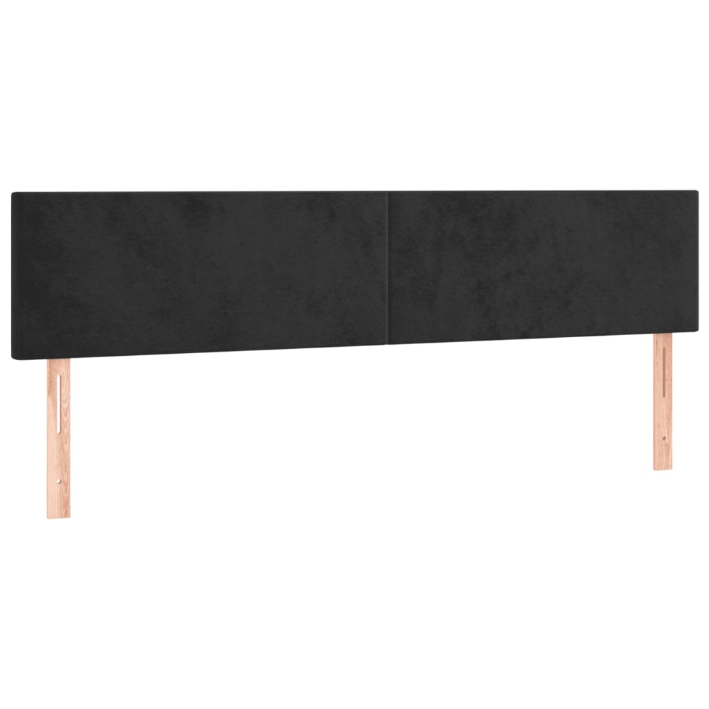 Boxspring met matras fluweel zwart 180x200 cm 180 x 200 cm Effen ontwerp