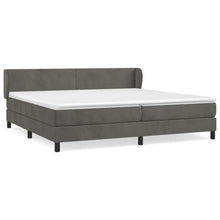 Boxspring Met Matras Fluweel Donkergrijs 200 x 200 cm Effen ontwerp