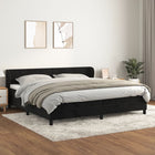 Boxspring met matras fluweel zwart 200x200 cm 200 x 200 cm Effen ontwerp