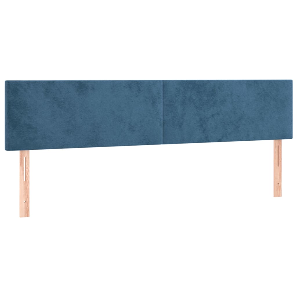 Boxspring Met Matras Fluweel Donkerblauw 200 x 200 cm Effen ontwerp