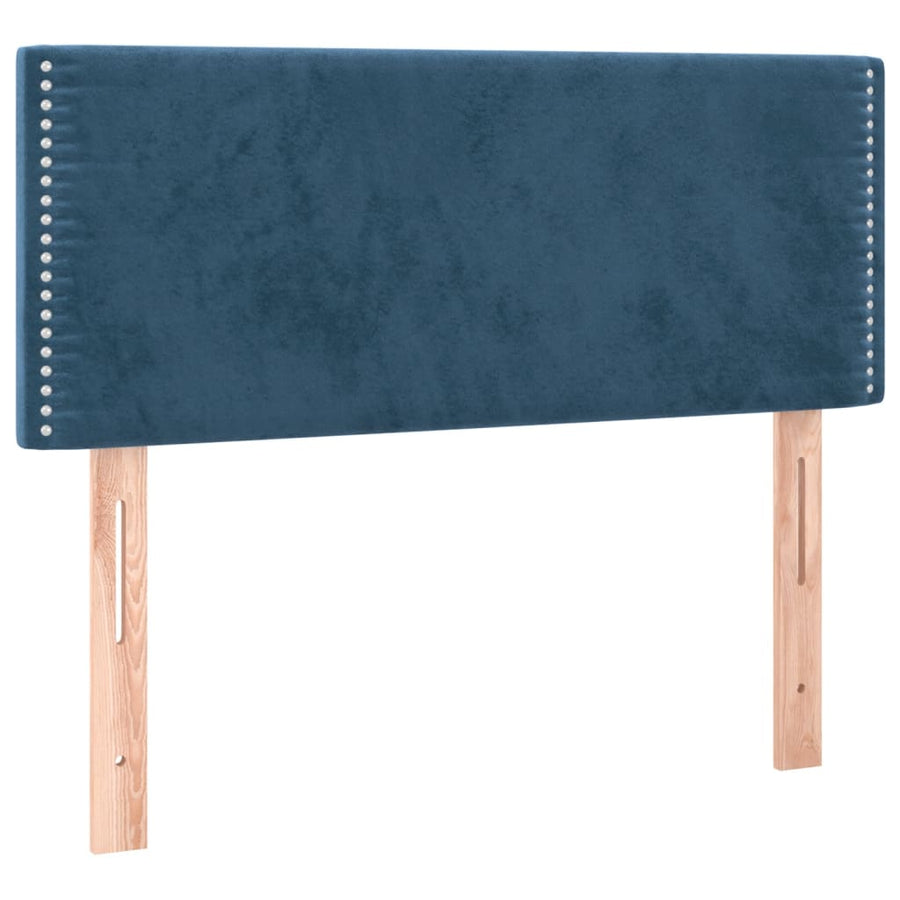 Boxspring Met Matras Fluweel Donkerblauw 100 x 200 cm Effen met spijkers